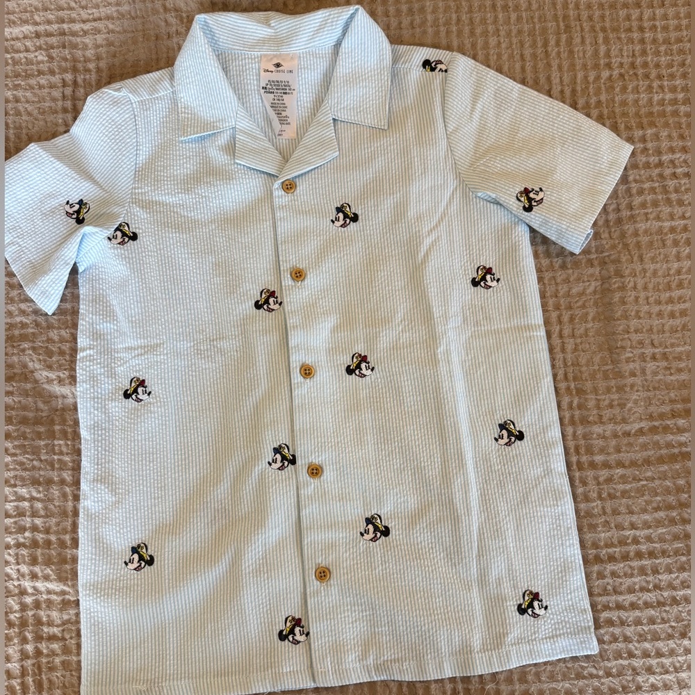 Exclusive Disney Cruise Line Disney Destiny Embroidered Captain Mickey Button Up